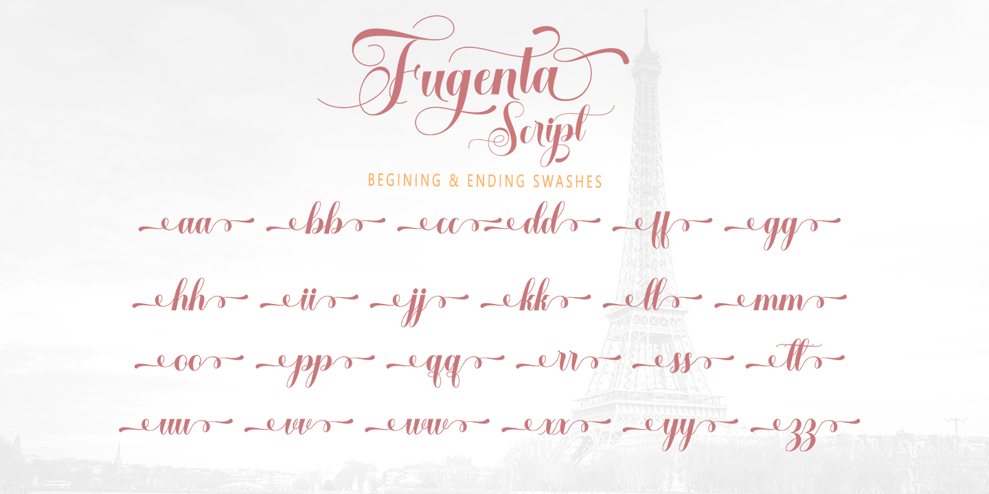 Ejemplo de fuente Fugenta Script Regular